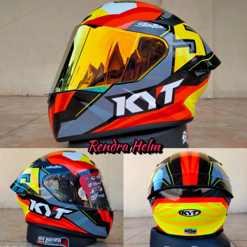 Helm KYT TT Course Motif/ Poloss. 100% ORIGINAL. ongkir termurah 2kg.-1
