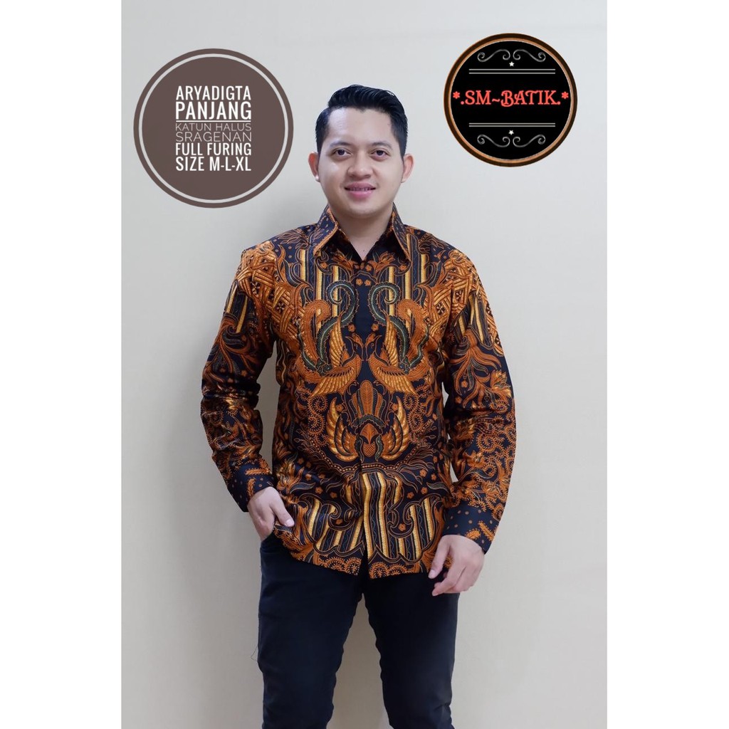 Aryadigta Kemeja Batik Pria Modern Asli Solo Atasan Batik by SM