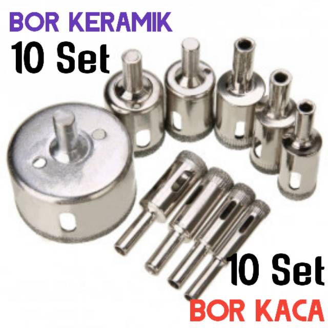 Mata Bor Kaca 10 Set