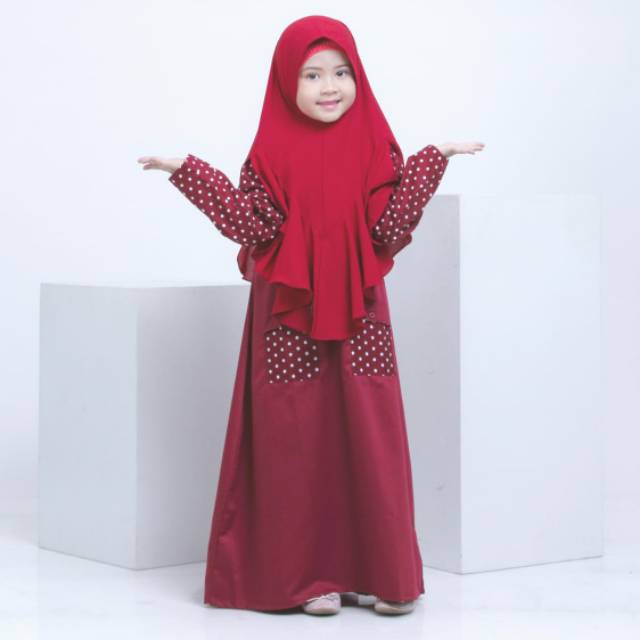 Hagia Sofia Polky Series No Hijab Gamis Polkadot