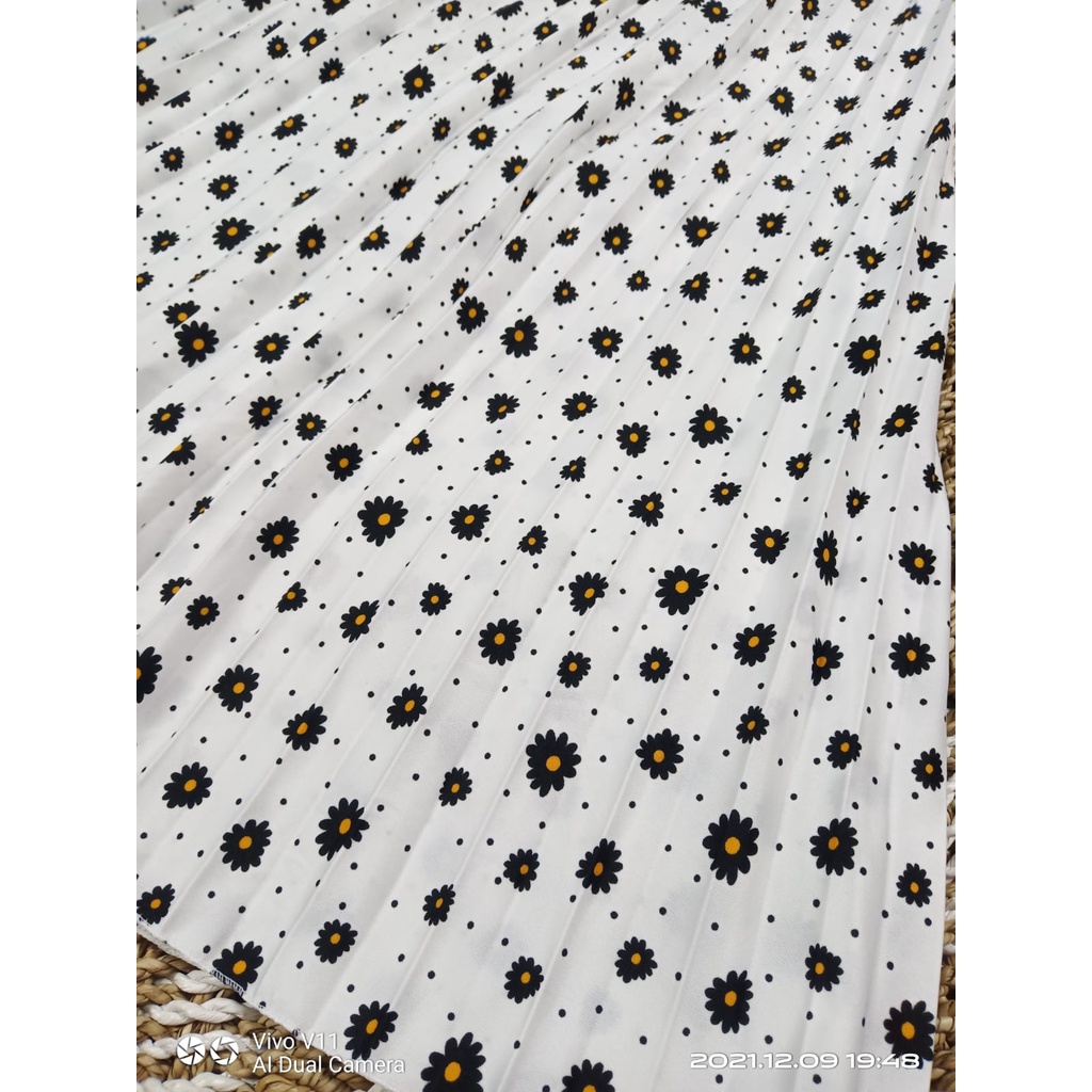 GS-ROK PLISKET PREMIUM MOTIF DAISY BINTIK/ROK PLISKET PANJANG/ROK PLISKET MUSLIM