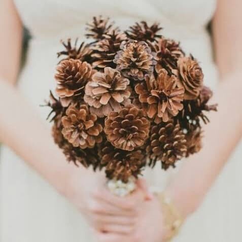 Pinecones Wedding Bouquet Original Polos Buket Bunga Pinus Rustic