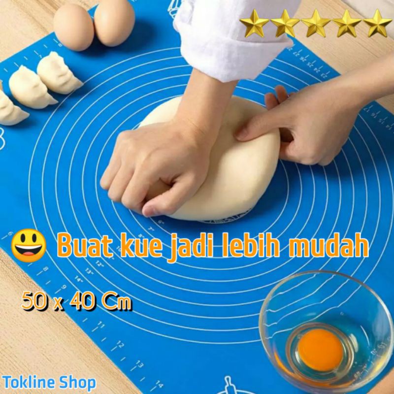 Alas Adonan Kue Silikon Silicone fondant Talenan Ulenan Menguleni Baking Mat Silmat Silpat