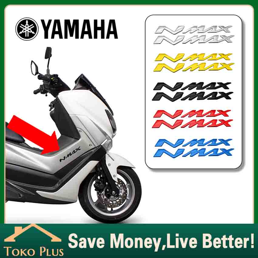 2PCS Emblem Nmax Timbul 3D New Titanium Multicolor + Double Tape - Stiker Sticker Nmax New Old Logo 