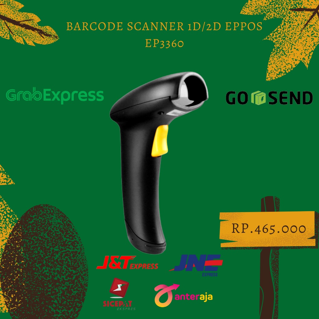 Promo Barcode Scanner 1D/2D EPPOS EP3360 bisa gosend / grab instant