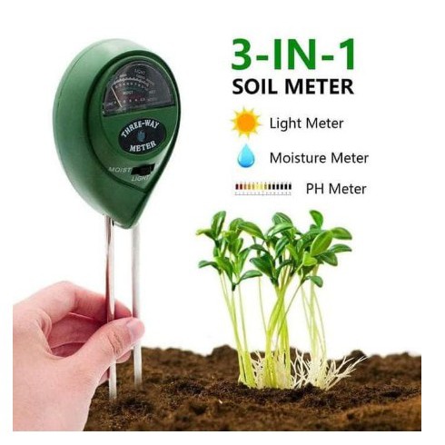 3 in1 PH Tanah OVAL, Kelembaban, Cahaya Soil, Moisture, Light Meter Alat Ukut Berkebun