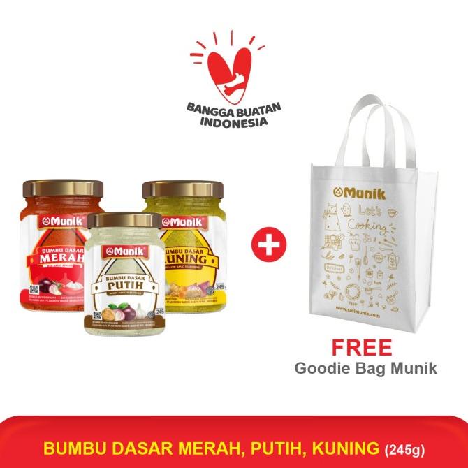 

MUNIK Paket Lengkap Aneka Bumbu Dasar 245 gr (3 btl) FREE Tas Belanja