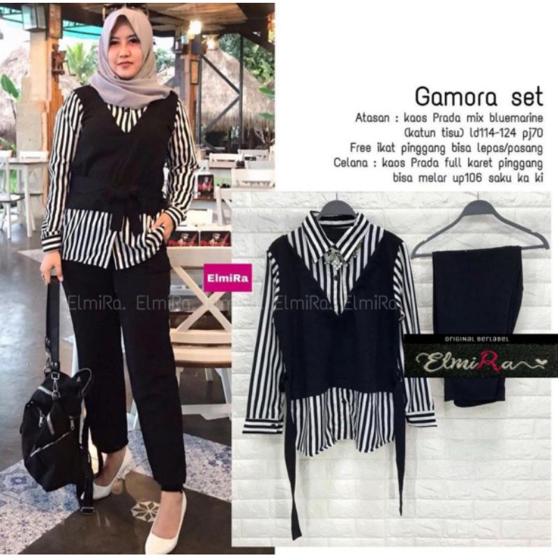 Gamora Set / Setelan Tunik dan Celana Fit M to XXL / oneset Terbaru / Setelan Outfit Casual OOTD