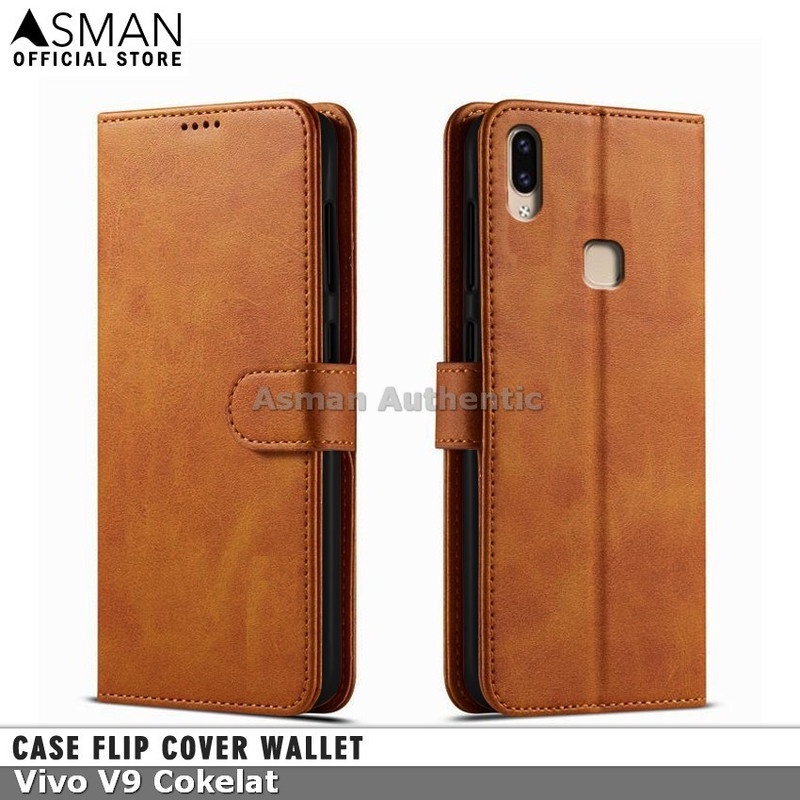 Asman Case Vivo V9 Leather Wallet Flip Cover Premium Edition