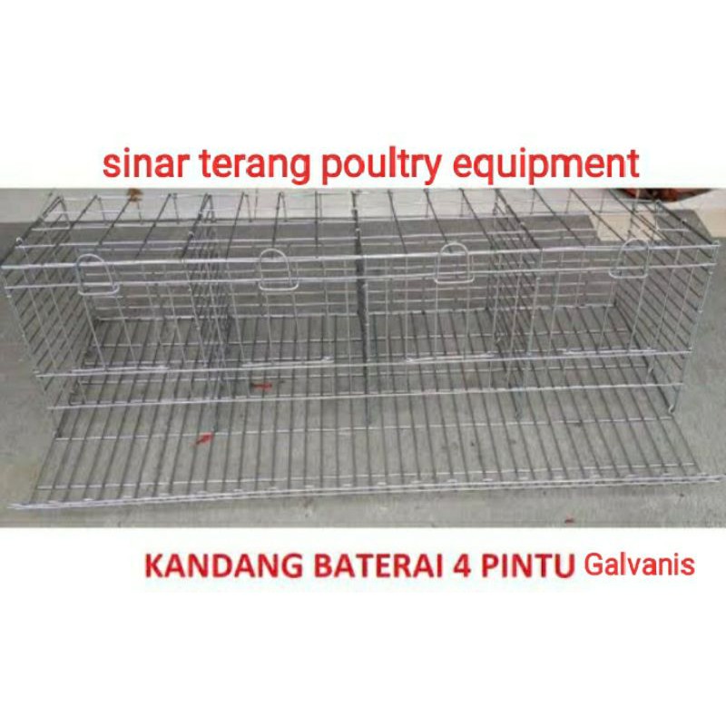 Kandang baterai galvanis 4 pintu -kandang ayam layer/kandang ayam petelur 8 ekor