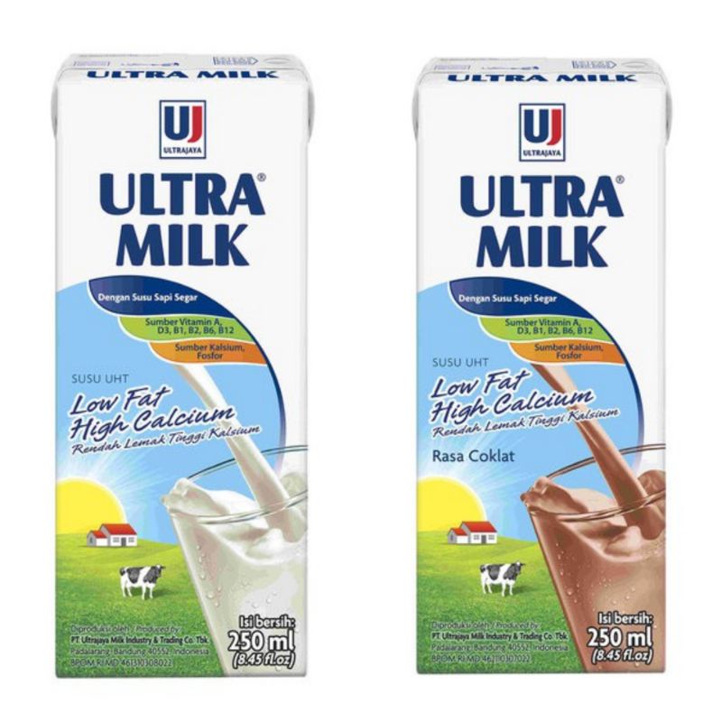 

ULTRAMILK Low Fat High Calcium Milk 250ml - Susu UHT ULTRAMILK Rendah Lemak