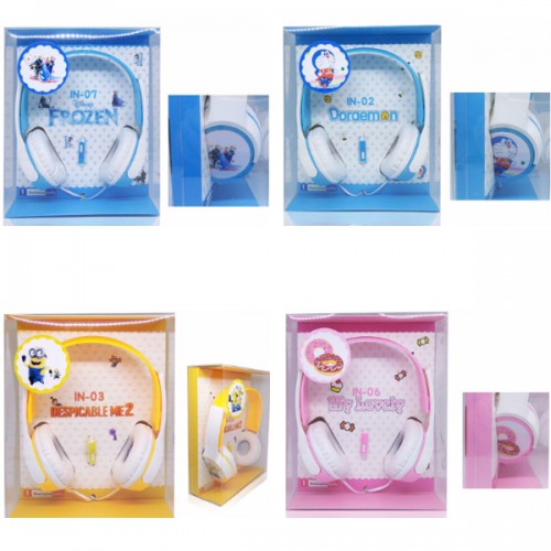 HGM-010 Headphone Karakter Kartun / Headset Kabel Cartoon / Headset Bando Motif Earphone Pl