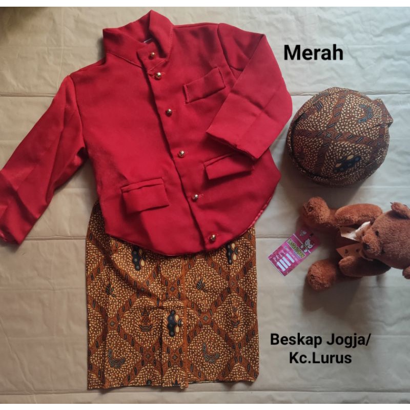 Baju adat jawa jogja merah,beskap murah