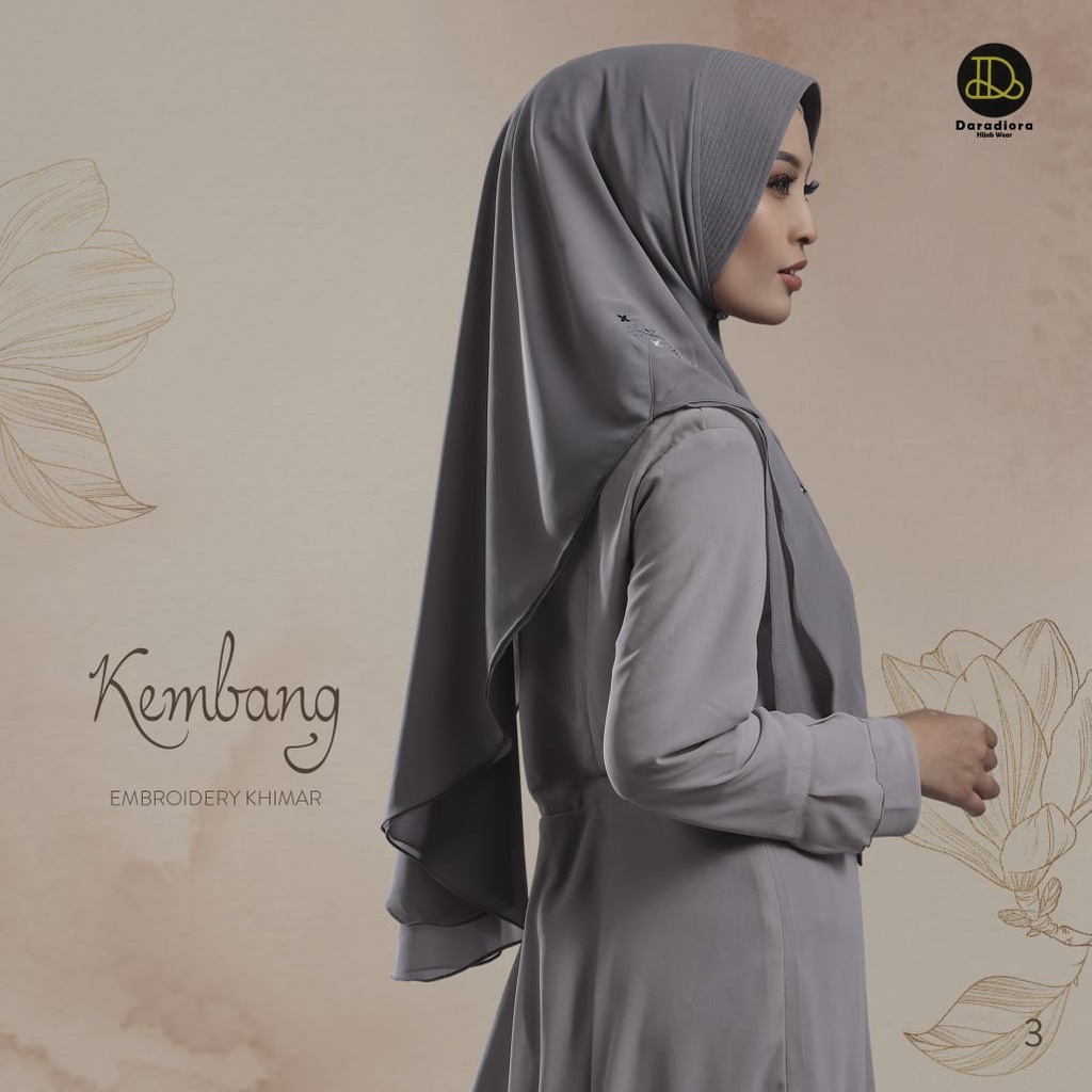 Jilbab Instan Khimar Mini Kembang Embroidery Bordir Ori Daradiora-1