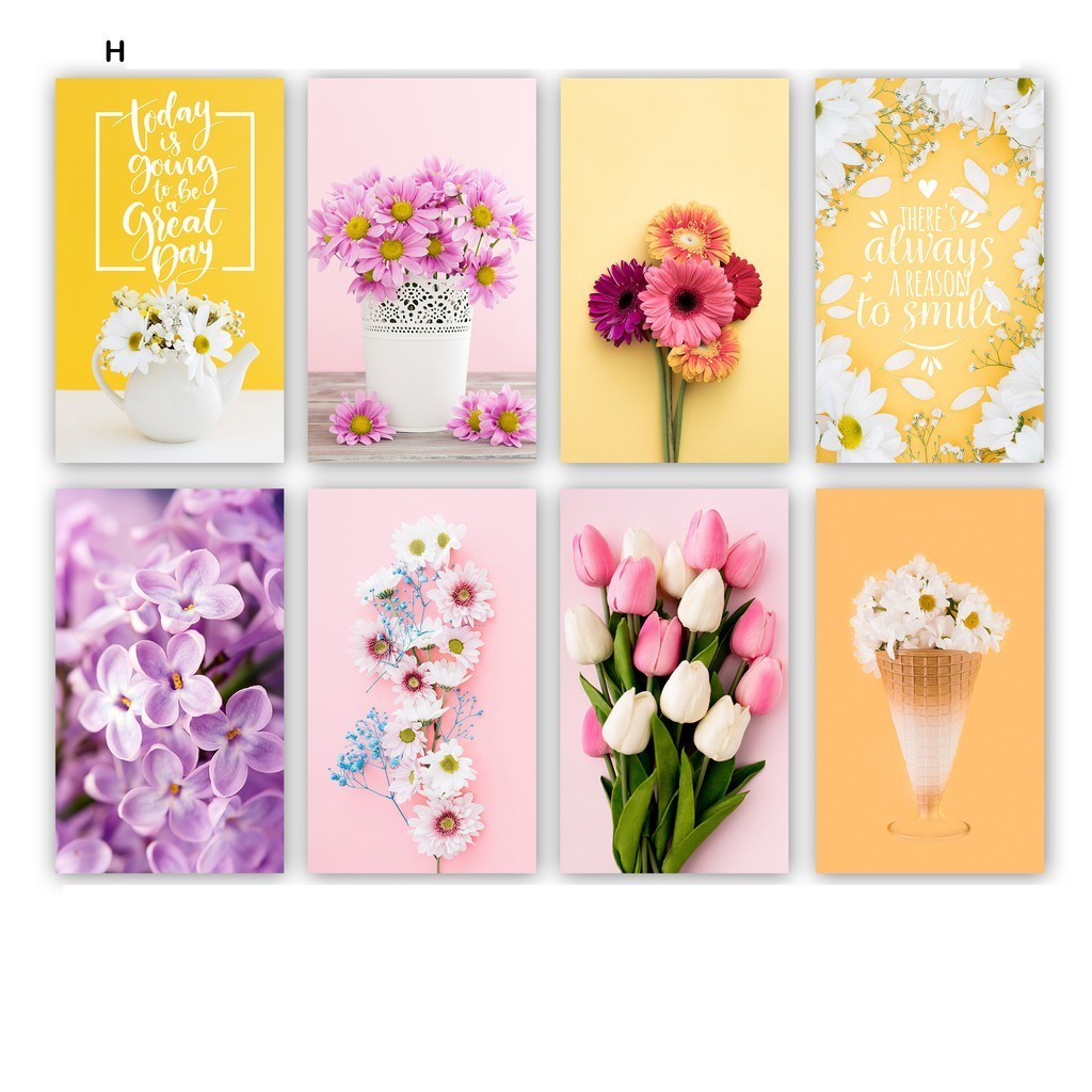 Ukran (18x30cm) pajangan hiasan dinding shabby Dekorasi Dinding Rumah Poster Flower Bunga Leaf  Kamar Tidur Wall Decor