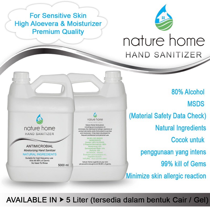 Hand Sanitizer Naturehome 5 Liter ( Cair / Gel )