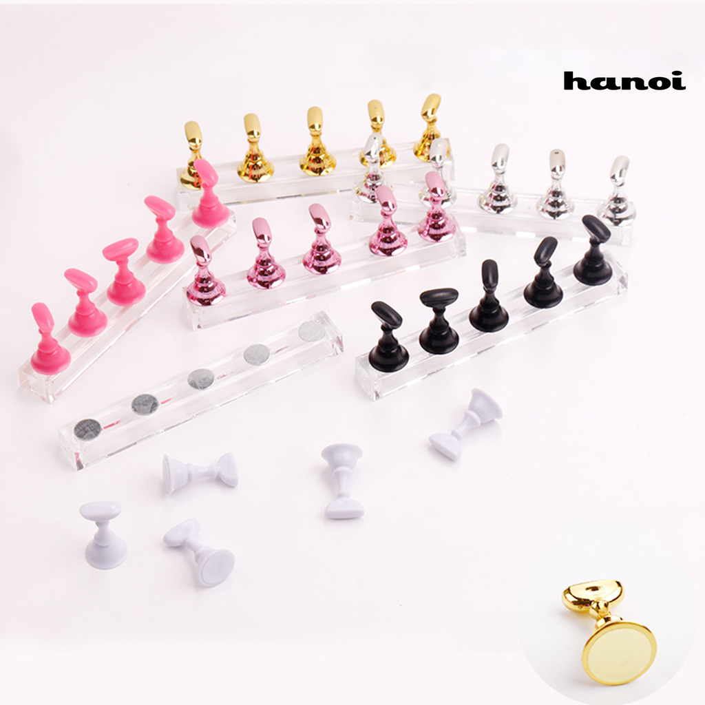 HMJG_Nail Tips Display Stand Checkerboard Chessman Design Magnet Adsorption Metal Nail Art Practice Showing Shelf for Salon