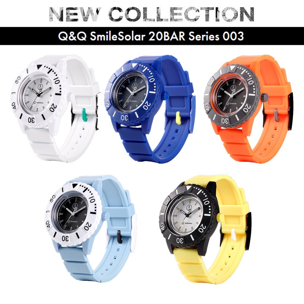 NEW Q&Q Smile Solar 20Bar Series 3 Original (Snokling & Diving) Jam Tangan