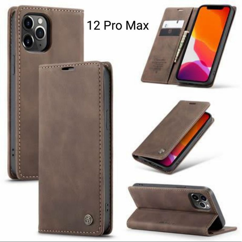 Case Iphone 12 Pro Max / Iphone 12 Pro / Iphone 12 Flipcase Dompet Kulit Leather Original Premium Ca