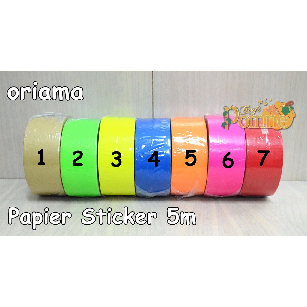 Papier Sticker ORIAMA 5 m x 6 cm - Oriama Sticker Roll / Kertas Stiker