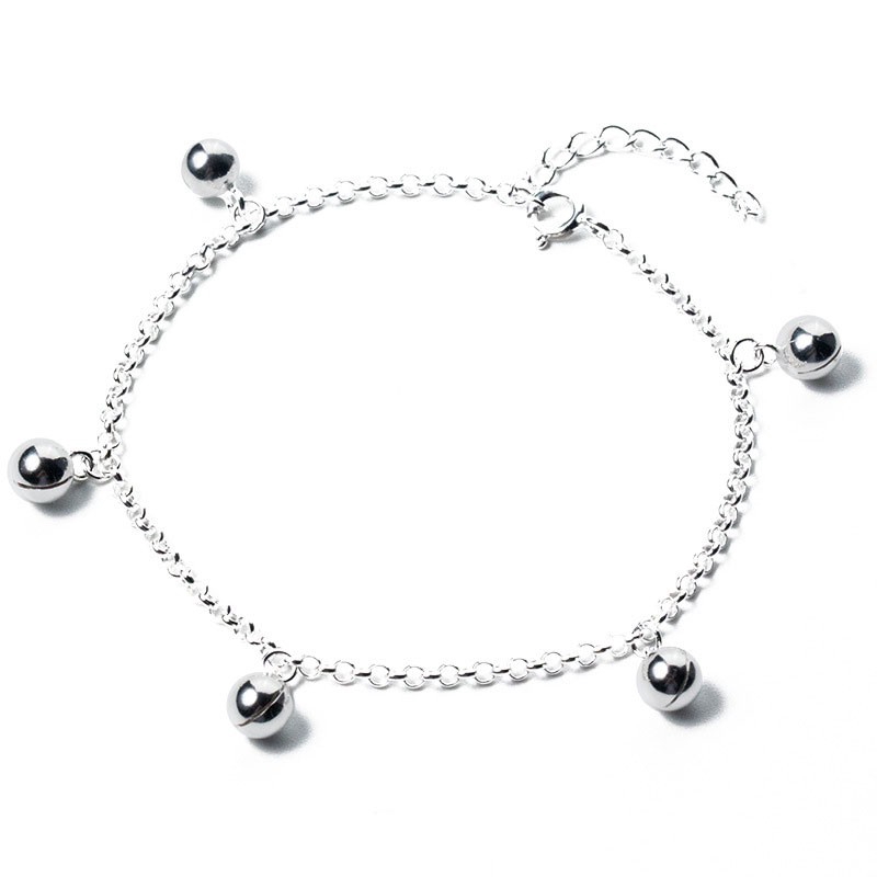 925 Silver Women Bell  Bracelet Anklet Charm Chain Jewelry Gift
