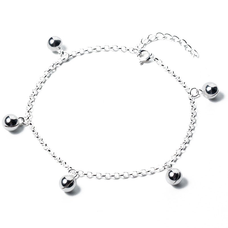 925 Silver Women Bell  Bracelet Anklet Charm Chain Jewelry Gift