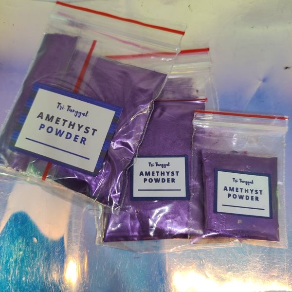 Serbuk Amethyst 20gr Bubuk Glitter Warna Ungu Mengkilap Powder Gliter Bahan Campuran Serbaguna Sablo