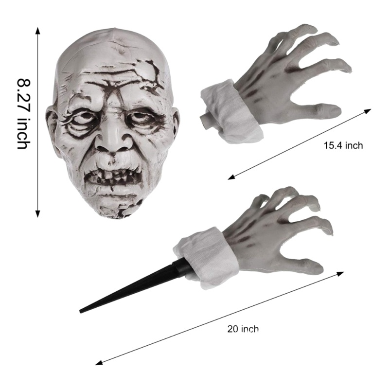 Zzz Pasak Zombie Wajah Dan Tangan Realistis Untuk Dekorasi Halloween