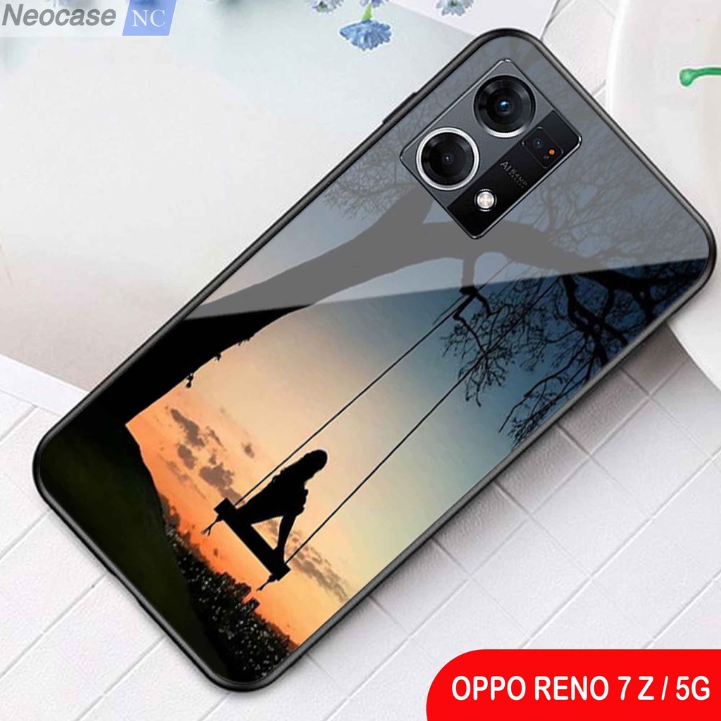 [N28] Softcase Glass Kaca Oppo Reno 7 Z 5G - Case Hp Oppo Reno 7 Z 5G - Casing Hp Oppo Reno 7 Z 5G