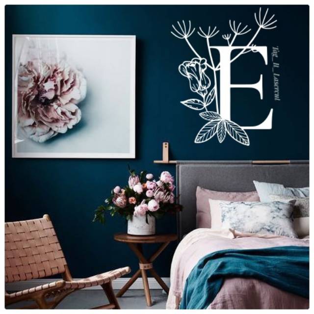 Wall Decor Wedding Bedroom Hiasan Dinding Kamar Tidur Anak Pernikahan Kayu Floral Signage Plakat
