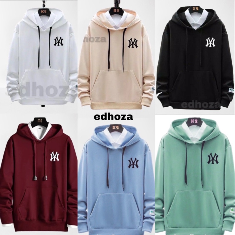 Sweater Cowok Cewek NY Hoodie Pria Wanita Ny Switer logo bordir