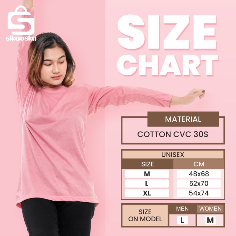 KAOS POLOS LENGAN PANJANG MISTY TWOTONE 30s cotton premium cvc pria dan wanita pakaian distro