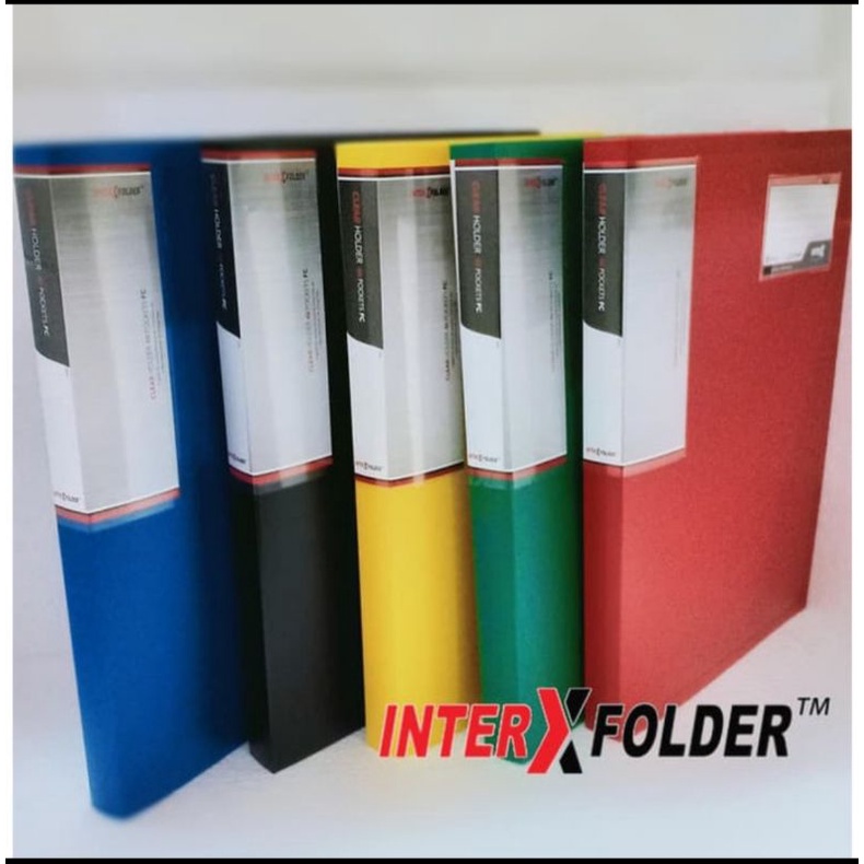 

Inter X clear holder Folio 100 pocket lembar / display album + cover book tebal hitam F4 RB9