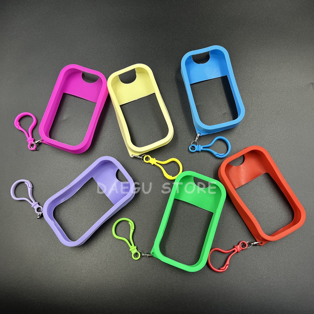 Silicone Case Botol Pocket Card Hand Sanitizer Spray + Gantungan