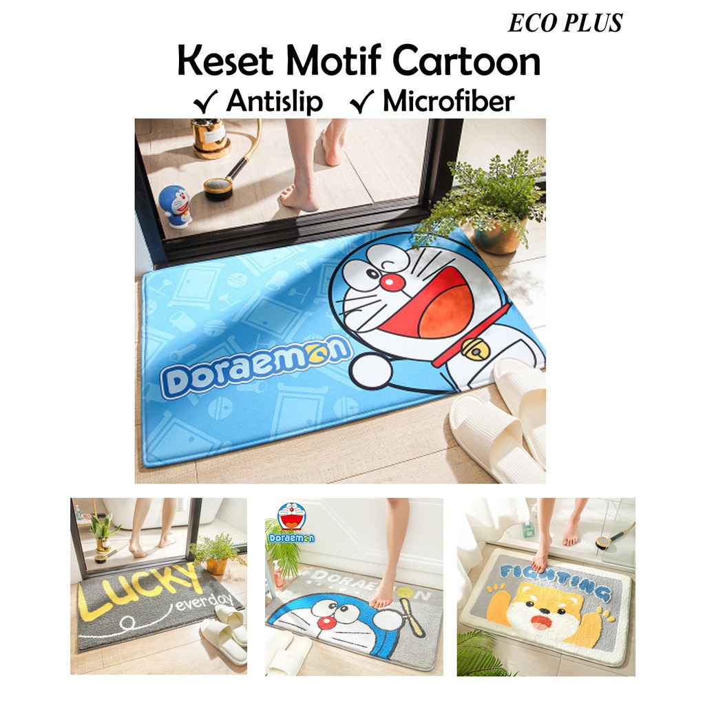 Keset Microfiber Floor Mat Carpet Cute motif Doraemon Cartoon