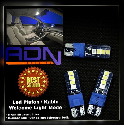 LAMPU LED T10 WELCOME LIGHT BIRU PUTIH PCS Senja kota plafon Plat Nomor mobil