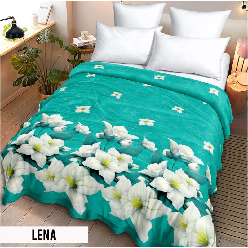 Selimut LADY ROSE Bulu Halus Murah / Blanket Anti Luntur Motif Lena 160x200