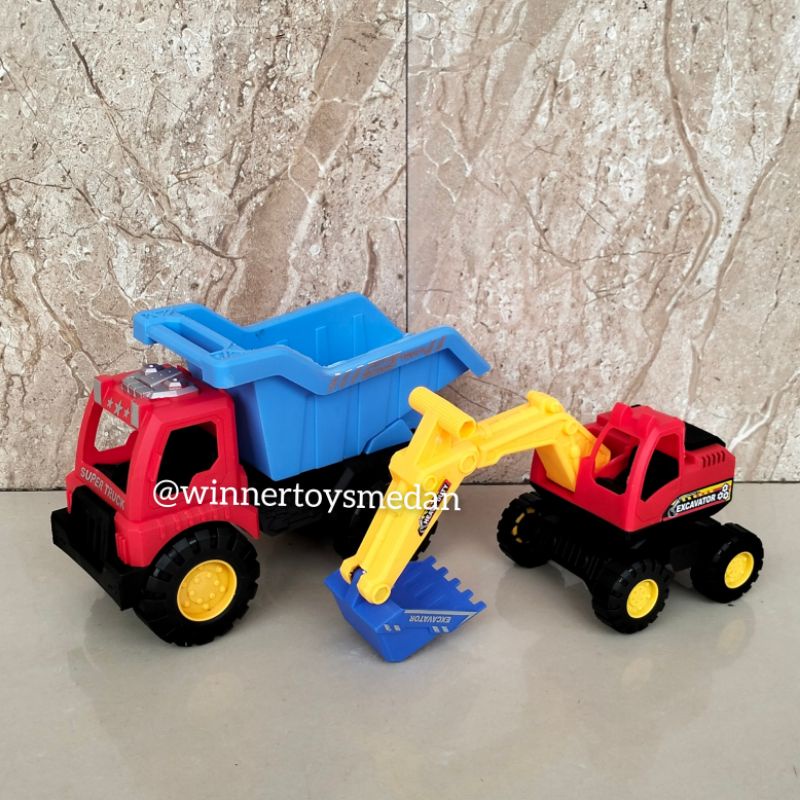 Mainan Truck Construction Excavator Dumptruck AK105 Pemadam AK107 Fire Resque