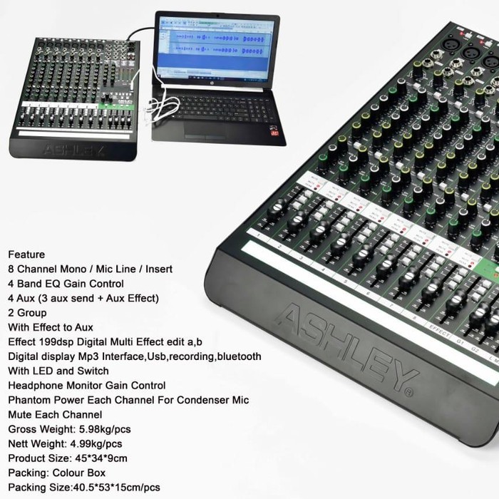Mixer Ashley 8 Channel King8 Note Baru Supports PC