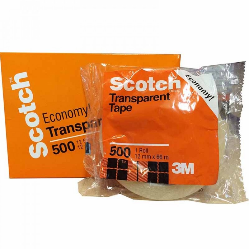 3M Scotch Transparent Tape 500 Economy 1&quot; X 72 YARD / 24mm x 66 meter (PCS)