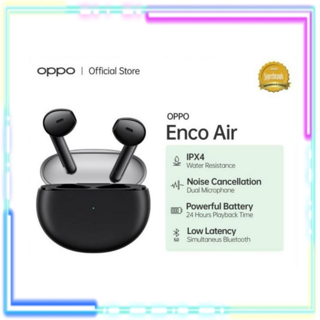 OPPO ENCO AIR TRUE WIRELESS AIRBUDS 24 Hours Total Battery Life, GARANSI RESMI OPPO