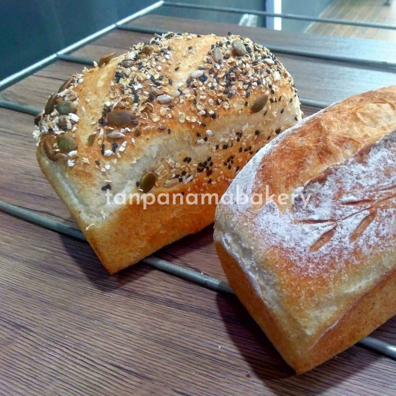 

Tawar Gandum Multigrain, Sourdough multigrain loaf, Roti sehat