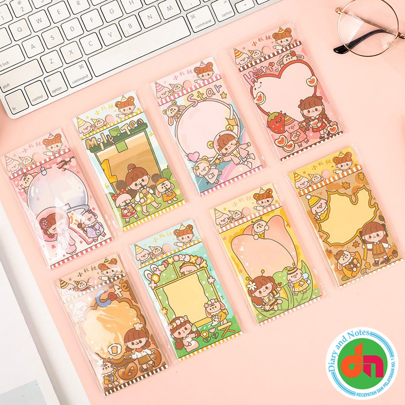 

Stationery Sticky Notes Little Walnut Girl Sticky Notes Motif Karakter