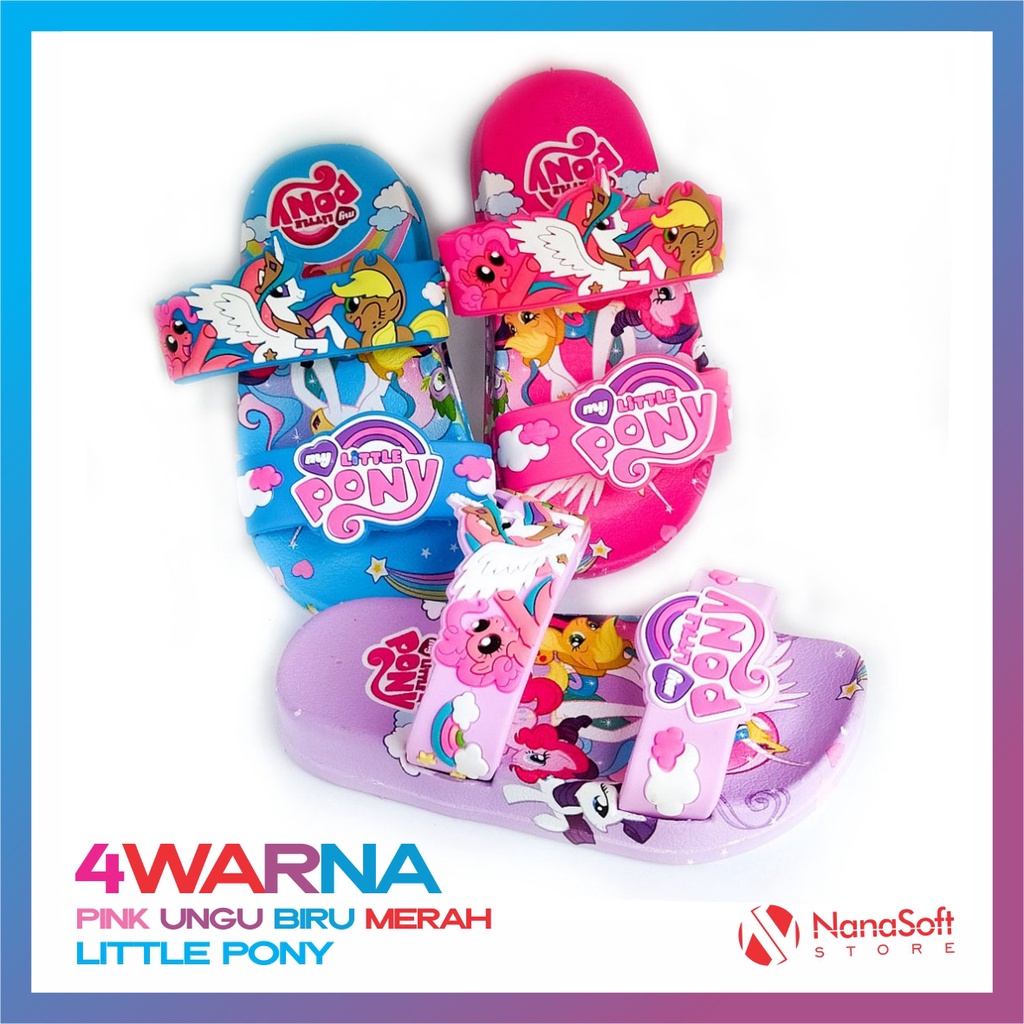 Sandal anak perempuan selop karet / sandal anak selop jelly / sendal anak little pony