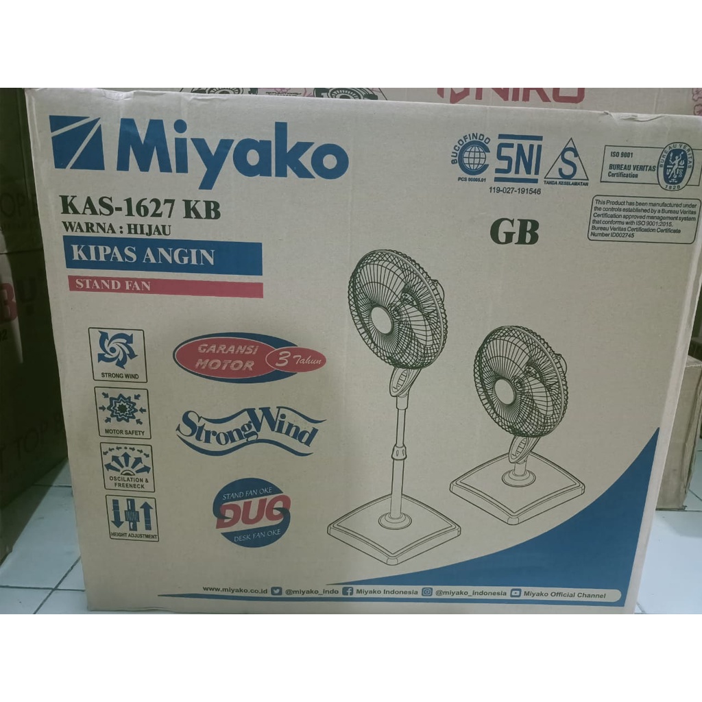 Miyako KAS-1618 B type PL-GB-KB/GB Kipas Angin Berdiri / Stand Fan [16 Inch]