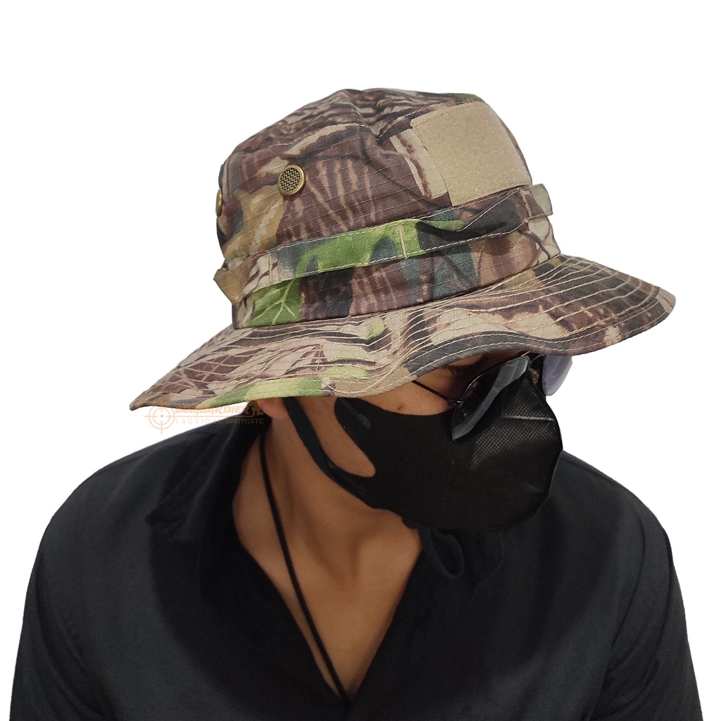 Topi import Topi Rimba Army | Topi Jungle Hat Tactical | Topi Gunung Outdoor | Topi Bucket | Topi Adventure Motif Loreng perbakin