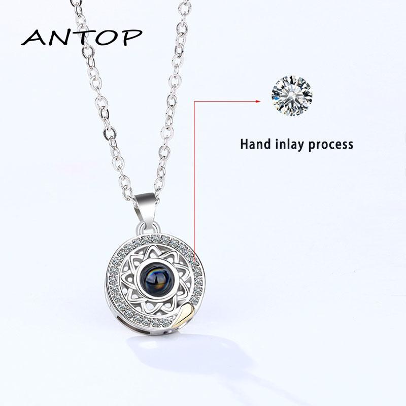 2 Pcs/Set Kalung Titanium Couple Sahabat Aksesoris Magnet Matahari Bulan Necklace ANTOP