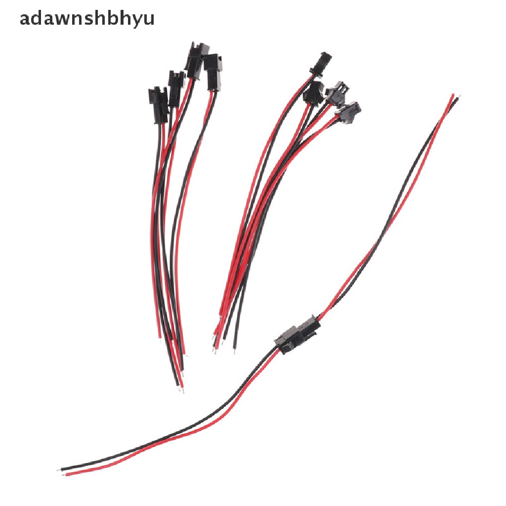 Adawnshbhyu 10pcs 2Pin Kawat Memimpin Baterai Konektor Adaptor LED Strip Konektor Kabel 10cm