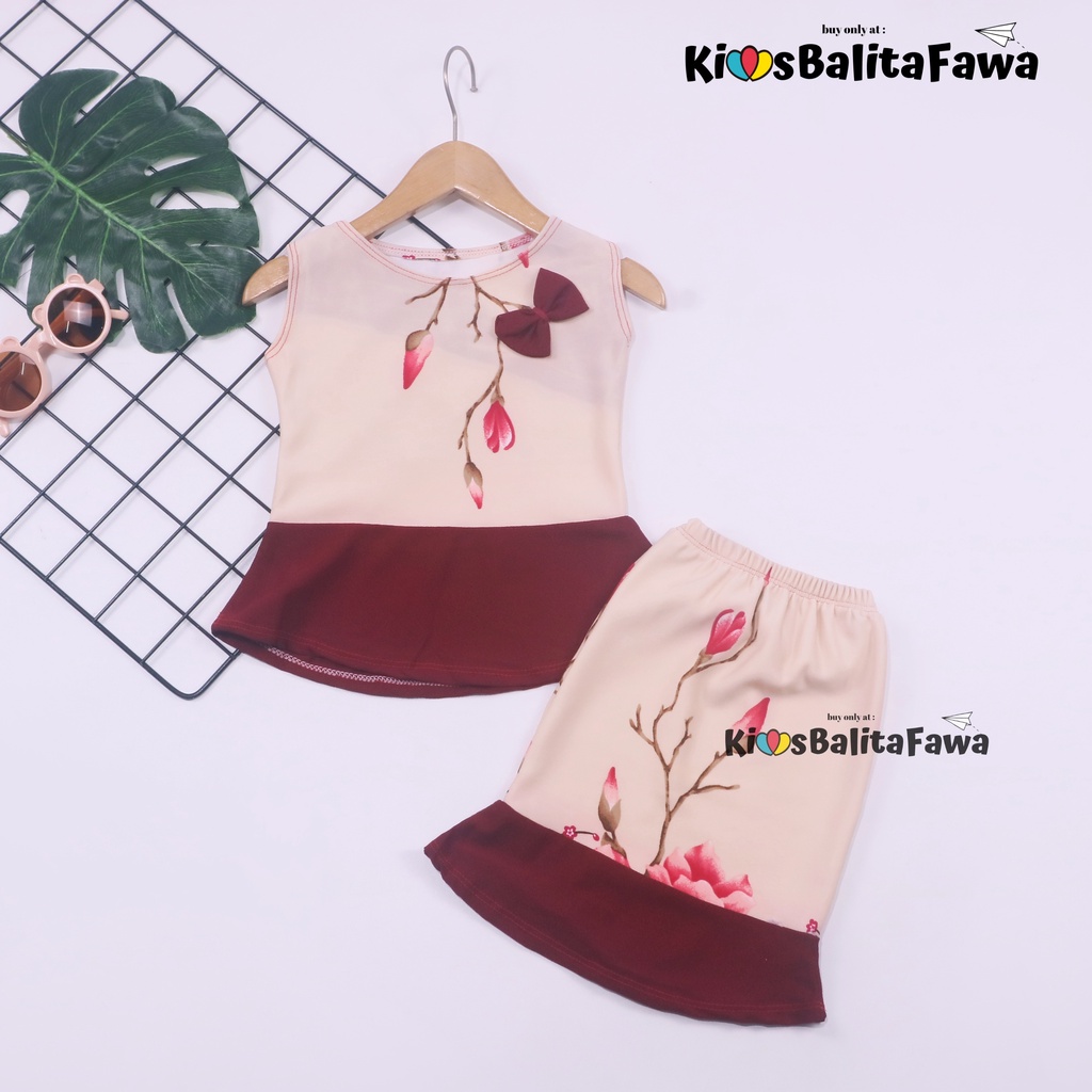 Setelan Zizi Anak uk Bayi - 4 Tahun / Atasan Bawahan Rok Perempuan Set Baju Pesta Peplum Cewek