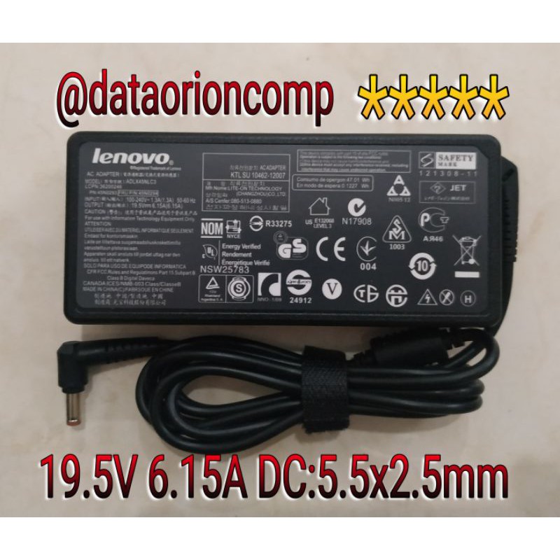 Adaptor Charger Lenovo 19.5V 6.15A DC 5.5*2.5 mm for Lenovo ideapad Y460 Y560P